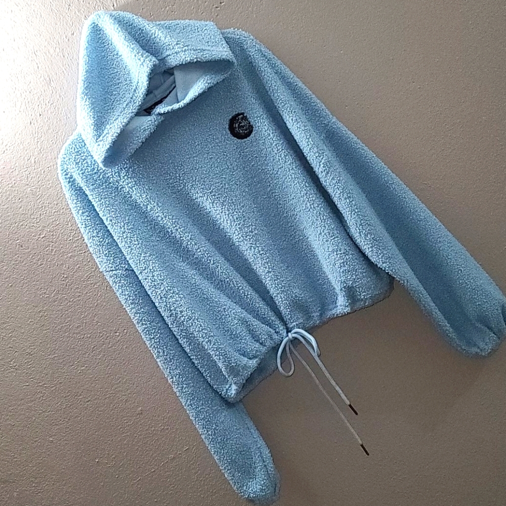 Baby blue hoodie sweater, large